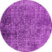 Round Oriental Pink Industrial Rug, urb2576pnk