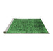 Sideview of Machine Washable Oriental Emerald Green Industrial Area Rugs, wshurb2576emgrn