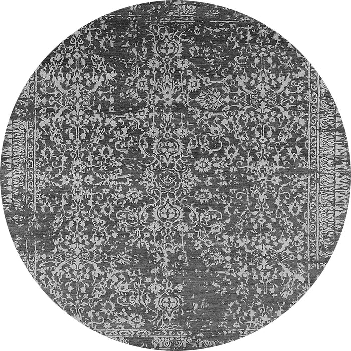 Round Oriental Gray Industrial Rug, urb2576gry
