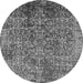 Round Oriental Gray Industrial Rug, urb2576gry