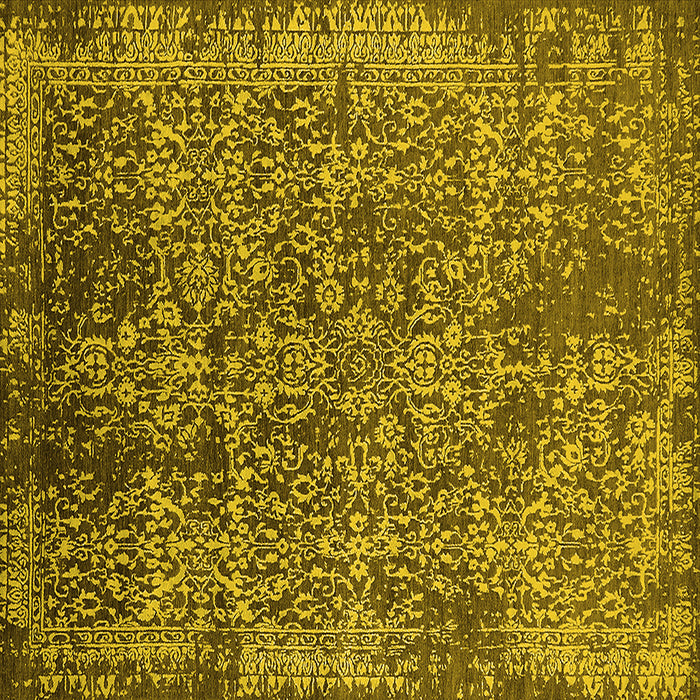 Square Oriental Yellow Industrial Rug, urb2576yw