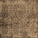 Square Oriental Brown Industrial Rug, urb2576brn