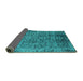 Sideview of Oriental Turquoise Industrial Rug, urb2576turq