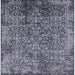 Square Machine Washable Industrial Modern Charcoal Blue Rug, wshurb2576