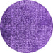 Round Oriental Purple Industrial Rug, urb2576pur