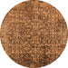 Round Oriental Orange Industrial Rug, urb2576org