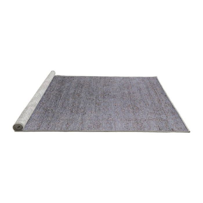 Sideview of Machine Washable Industrial Modern Mist Blue Rug, wshurb2577