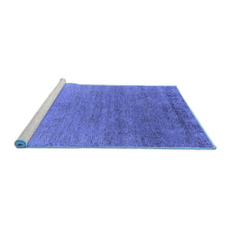 Sideview of Machine Washable Oriental Blue Industrial Rug, wshurb2577blu
