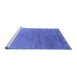 Sideview of Machine Washable Oriental Blue Industrial Rug, wshurb2577blu