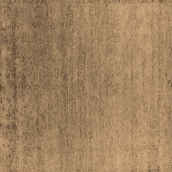 Square Machine Washable Oriental Brown Industrial Rug, wshurb2577brn