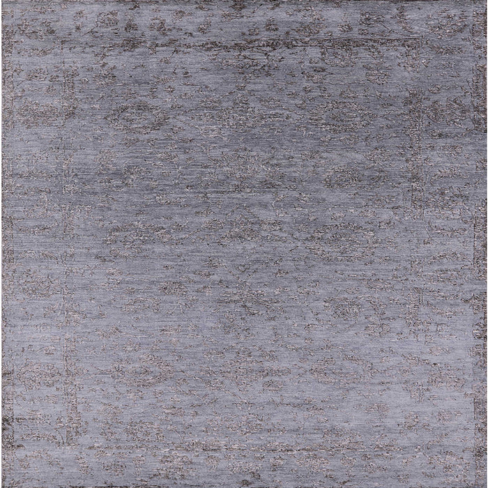 Square Mid-Century Modern Mist Blue Oriental Rug, urb2577