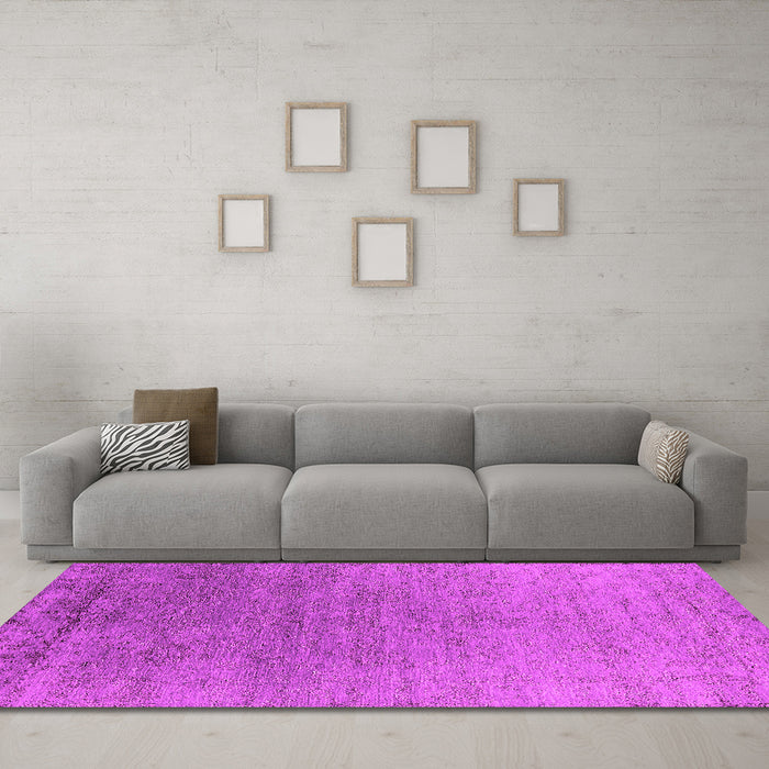Machine Washable Oriental Pink Industrial Rug in a Living Room, wshurb2577pnk