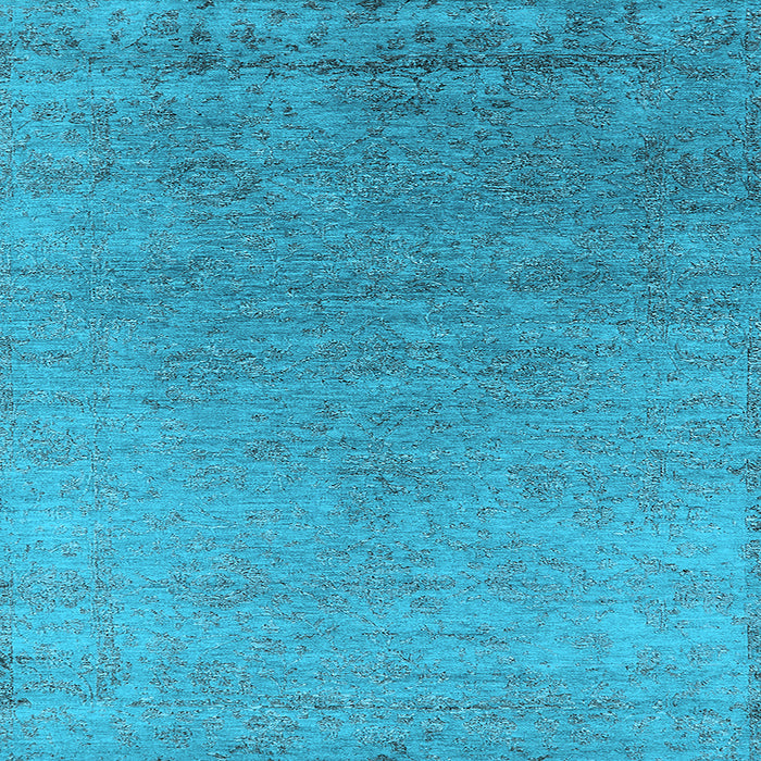 Square Machine Washable Oriental Light Blue Industrial Rug, wshurb2577lblu