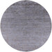 Round Mid-Century Modern Mist Blue Oriental Rug, urb2577