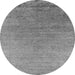 Round Machine Washable Oriental Gray Industrial Rug, wshurb2577gry