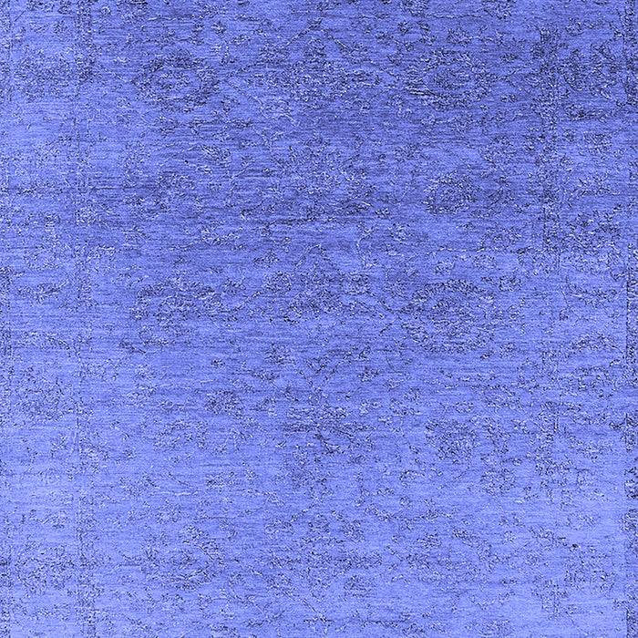 Machine Washable Oriental Blue Industrial Rug, wshurb2577blu