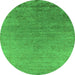 Round Oriental Green Industrial Rug, urb2577grn