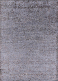 Machine Washable Industrial Modern Mist Blue Rug, wshurb2577