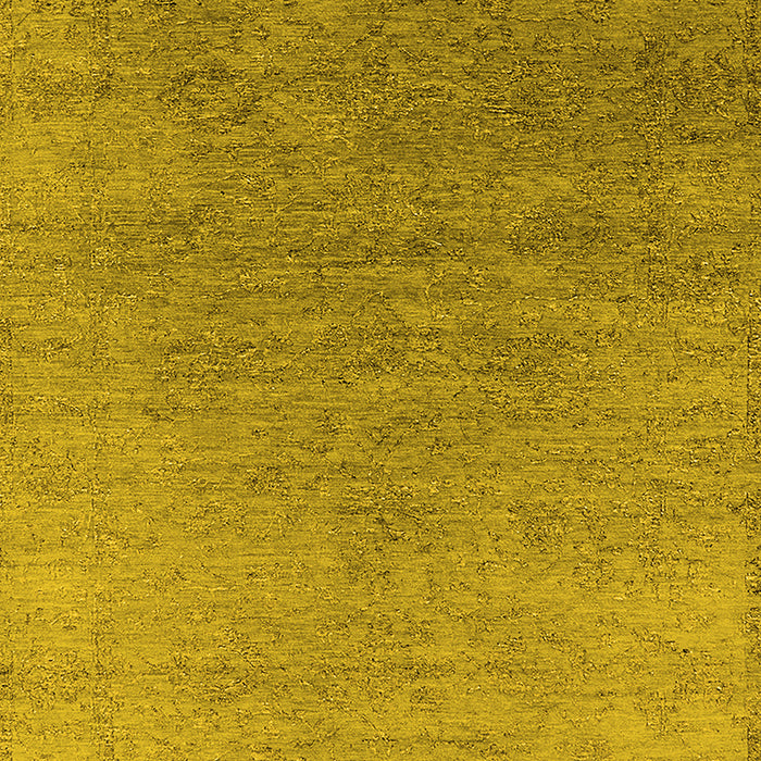 Machine Washable Oriental Yellow Industrial Rug, wshurb2577yw