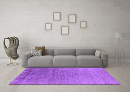 Machine Washable Oriental Purple Industrial Area Rugs in a Living Room, wshurb2577pur