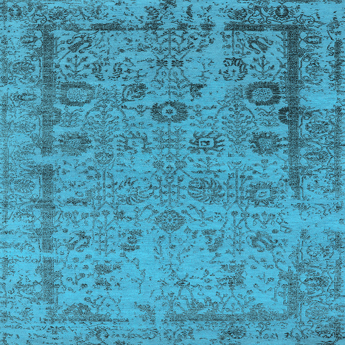 Square Oriental Light Blue Industrial Rug, urb2578lblu