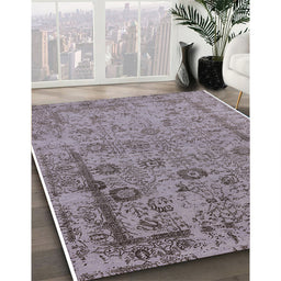 Mid-Century Modern Dark Gray Oriental Rug in Family Room, urb2578