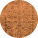 Round Oriental Orange Industrial Rug, urb2578org