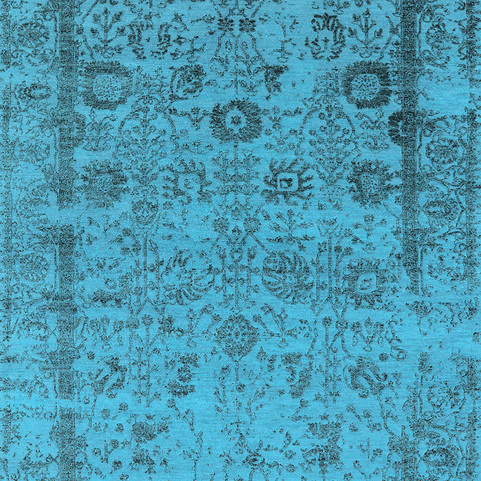 Machine Washable Oriental Light Blue Industrial Rug, wshurb2578lblu