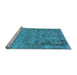 Sideview of Machine Washable Oriental Light Blue Industrial Rug, wshurb2578lblu