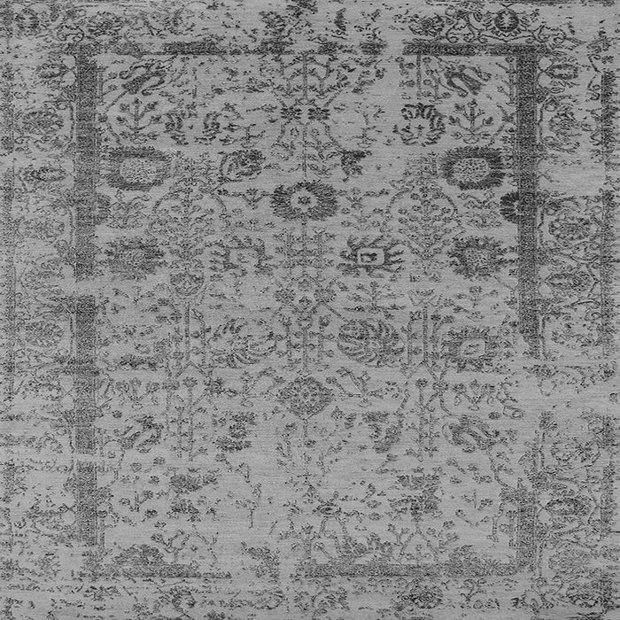 Square Machine Washable Oriental Gray Industrial Rug, wshurb2578gry