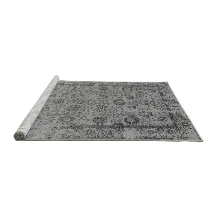 Sideview of Machine Washable Oriental Gray Industrial Rug, wshurb2578gry