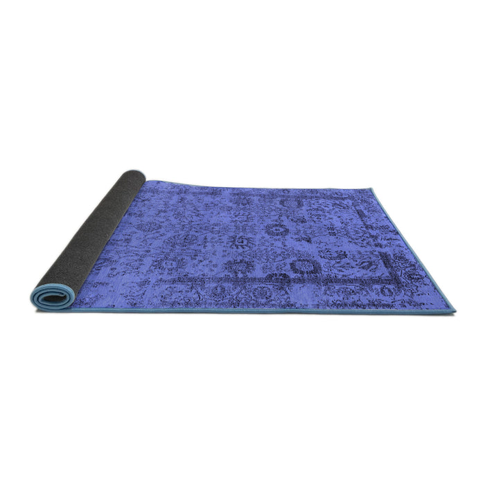 Sideview of Oriental Blue Industrial Rug, urb2578blu