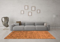 Machine Washable Oriental Orange Industrial Area Rugs in a Living Room, wshurb2578org