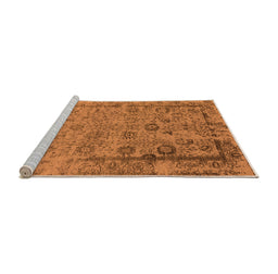 Sideview of Machine Washable Oriental Orange Industrial Area Rugs, wshurb2578org