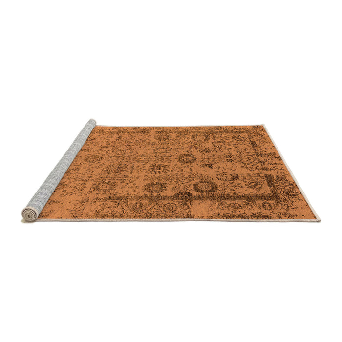 Sideview of Machine Washable Oriental Orange Industrial Area Rugs, wshurb2578org