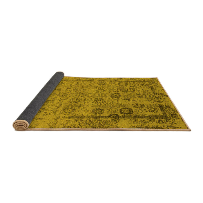 Sideview of Oriental Yellow Industrial Rug, urb2578yw