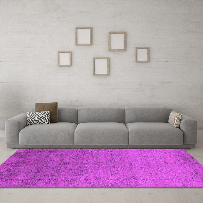 Machine Washable Oriental Pink Industrial Rug in a Living Room, wshurb2579pnk