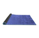 Sideview of Oriental Blue Industrial Rug, urb2579blu