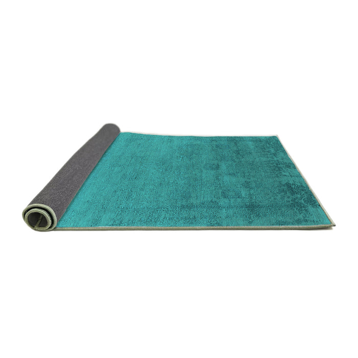 Sideview of Oriental Turquoise Industrial Rug, urb2579turq