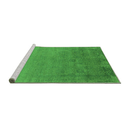 Sideview of Machine Washable Oriental Green Industrial Area Rugs, wshurb2579grn