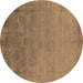 Round Machine Washable Oriental Brown Industrial Rug, wshurb2579brn