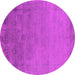 Round Oriental Pink Industrial Rug, urb2579pnk