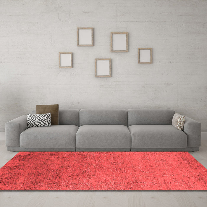 Industrial Red Washable Rugs
