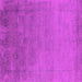 Square Machine Washable Oriental Pink Industrial Rug, wshurb2579pnk