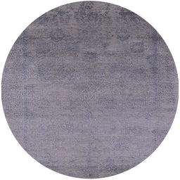 Round Machine Washable Industrial Modern Viola Purple Rug, wshurb2579