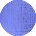 Round Oriental Blue Industrial Rug, urb2580blu