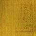 Square Machine Washable Oriental Yellow Industrial Rug, wshurb2580yw