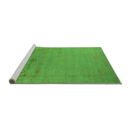 Sideview of Machine Washable Oriental Green Industrial Area Rugs, wshurb2580grn