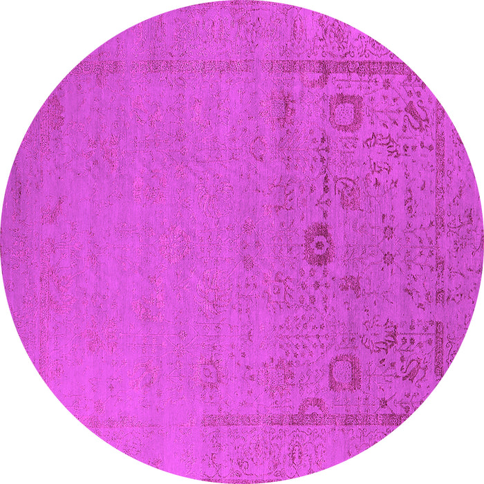 Round Machine Washable Oriental Pink Industrial Rug, wshurb2580pnk