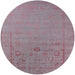 Round Mid-Century Modern Tulip Pink Oriental Rug, urb2580